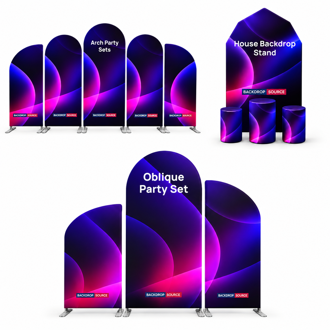Arch Party Backdrop Sets with Plinth