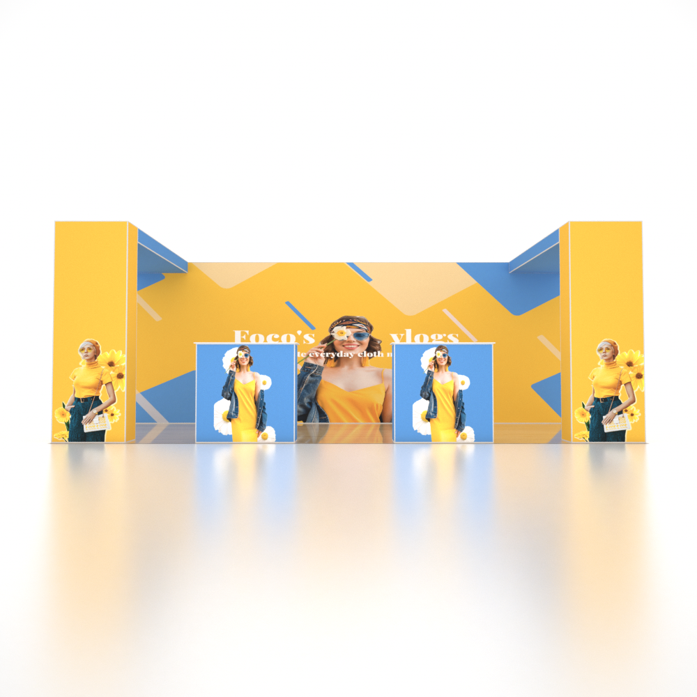 SEG Pro ポップアップブース – モデル5（6m x 3m）