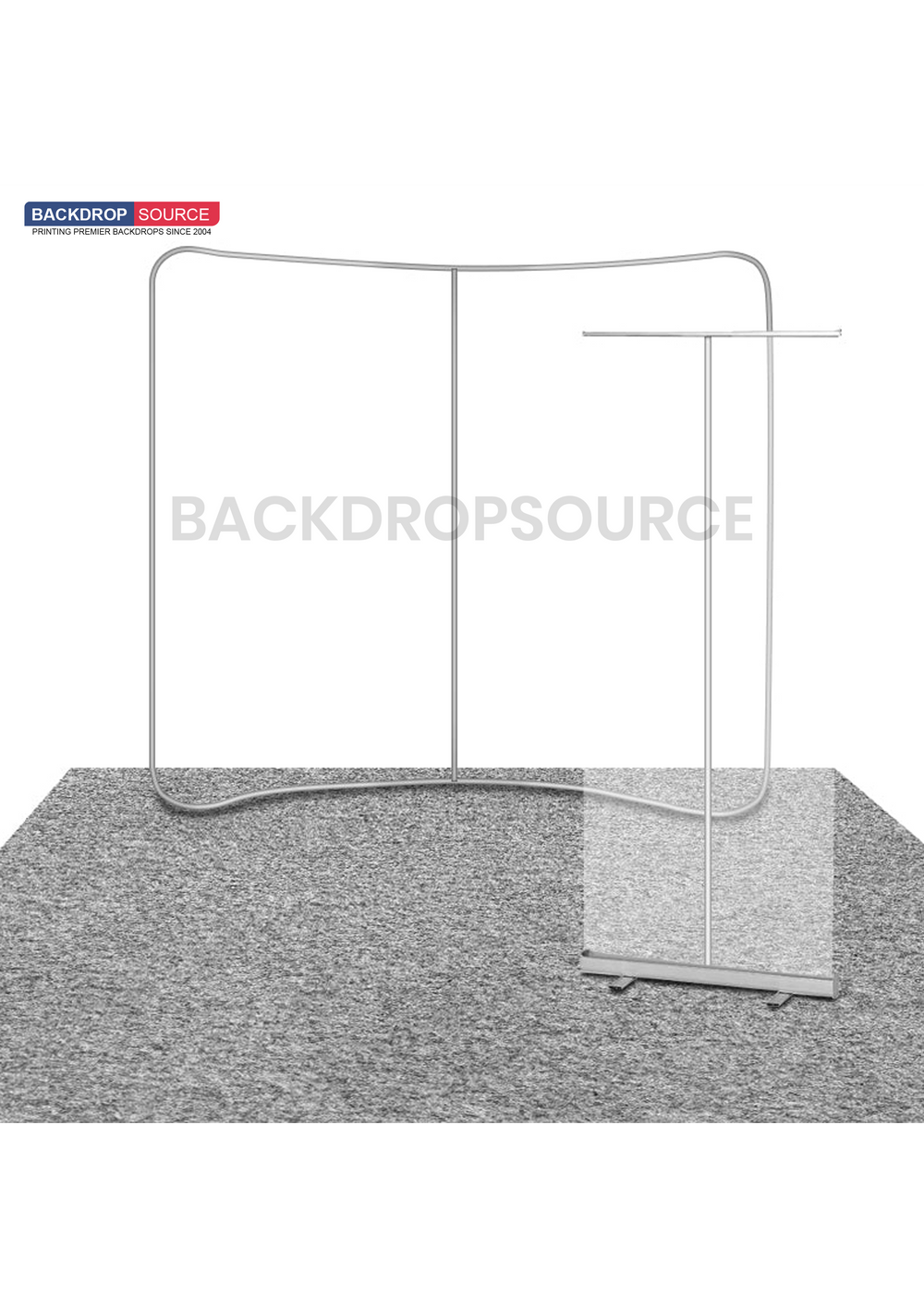 3m x 3m バックウォール・ロールアップバナースタンド付きブースキット