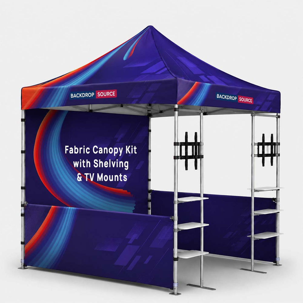 3m x 3m ファブリックキャノピーキット（棚＆TVマウント付き）