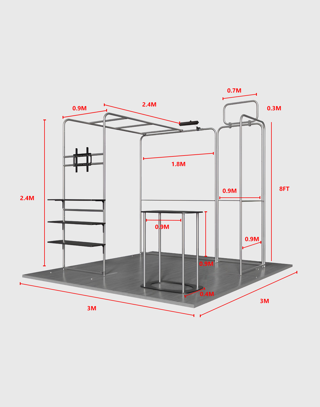 Portable Exhibit Display 3m x 3m - Model 31