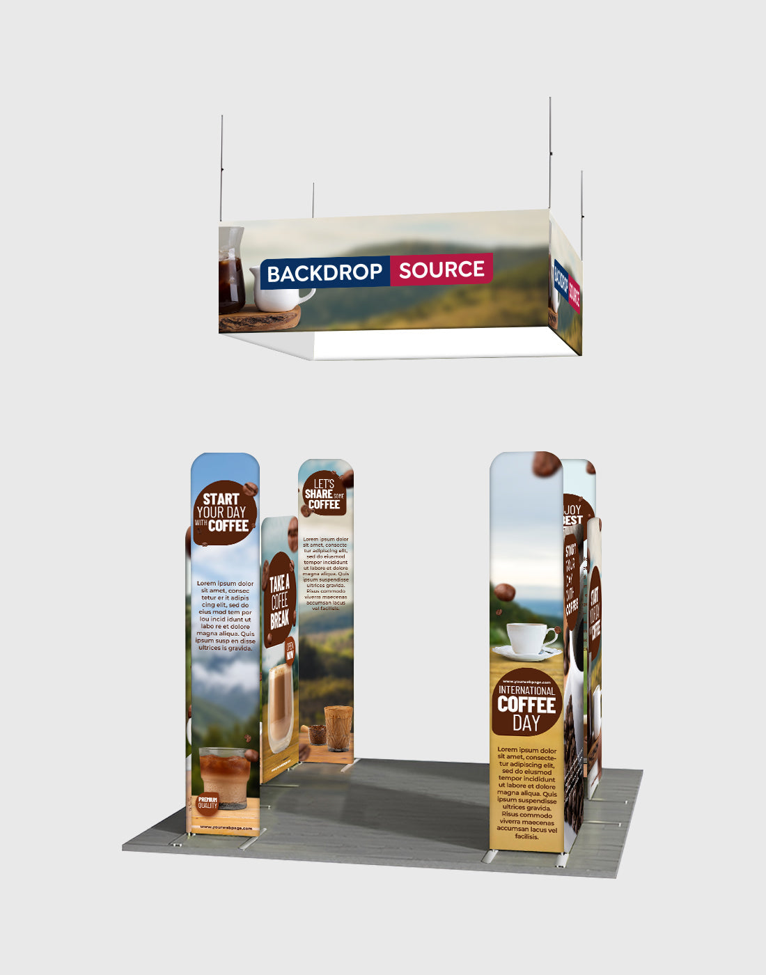 3x3m Magnetic Wall Booth Kit with 4-Sided Hanging Banner