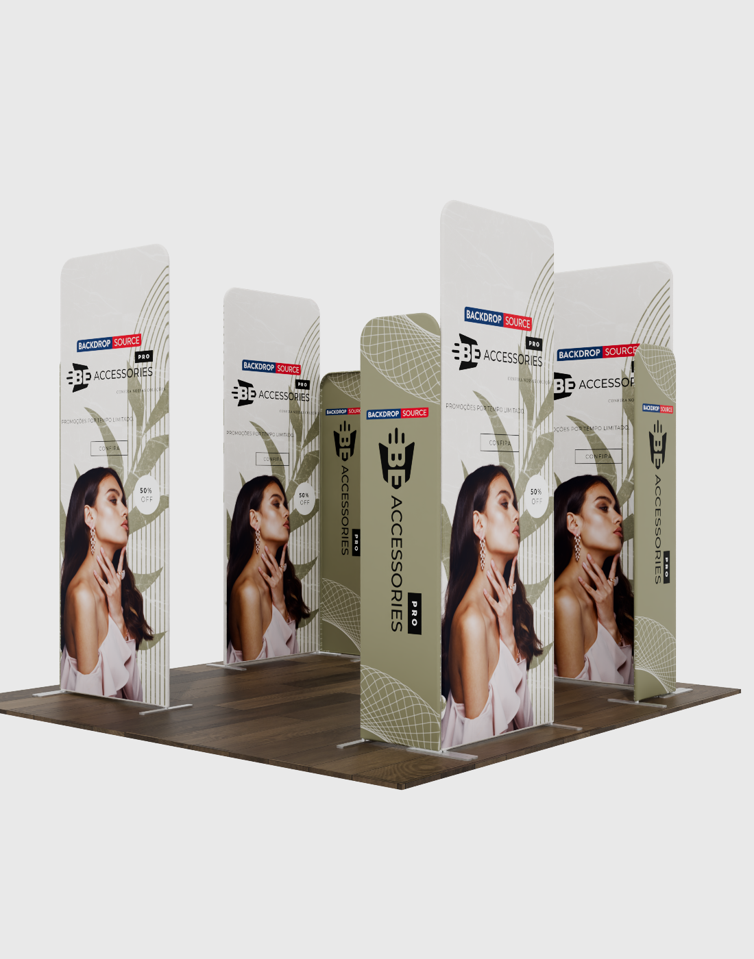 Magnetic Fabric Booth Display - Model 4 (3m x 3m)