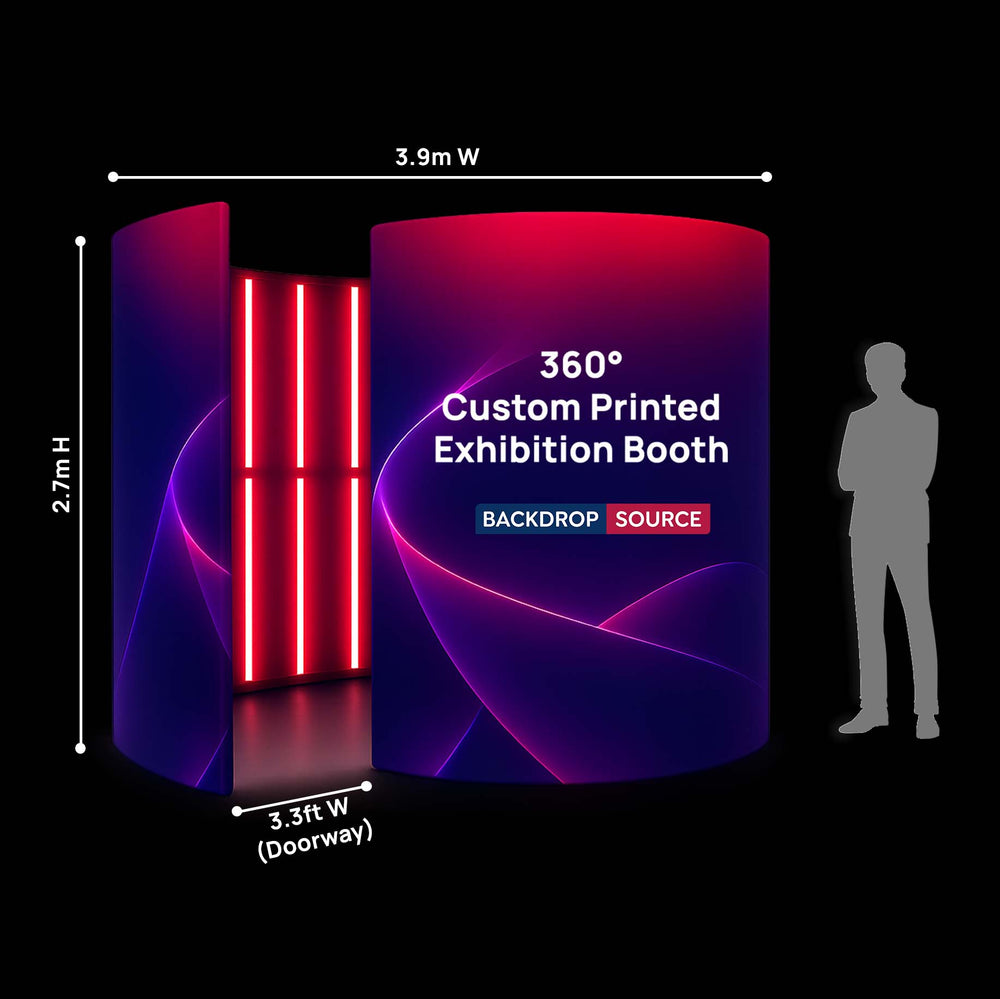 360° Custom Printed Exhibition Booth with LED lights