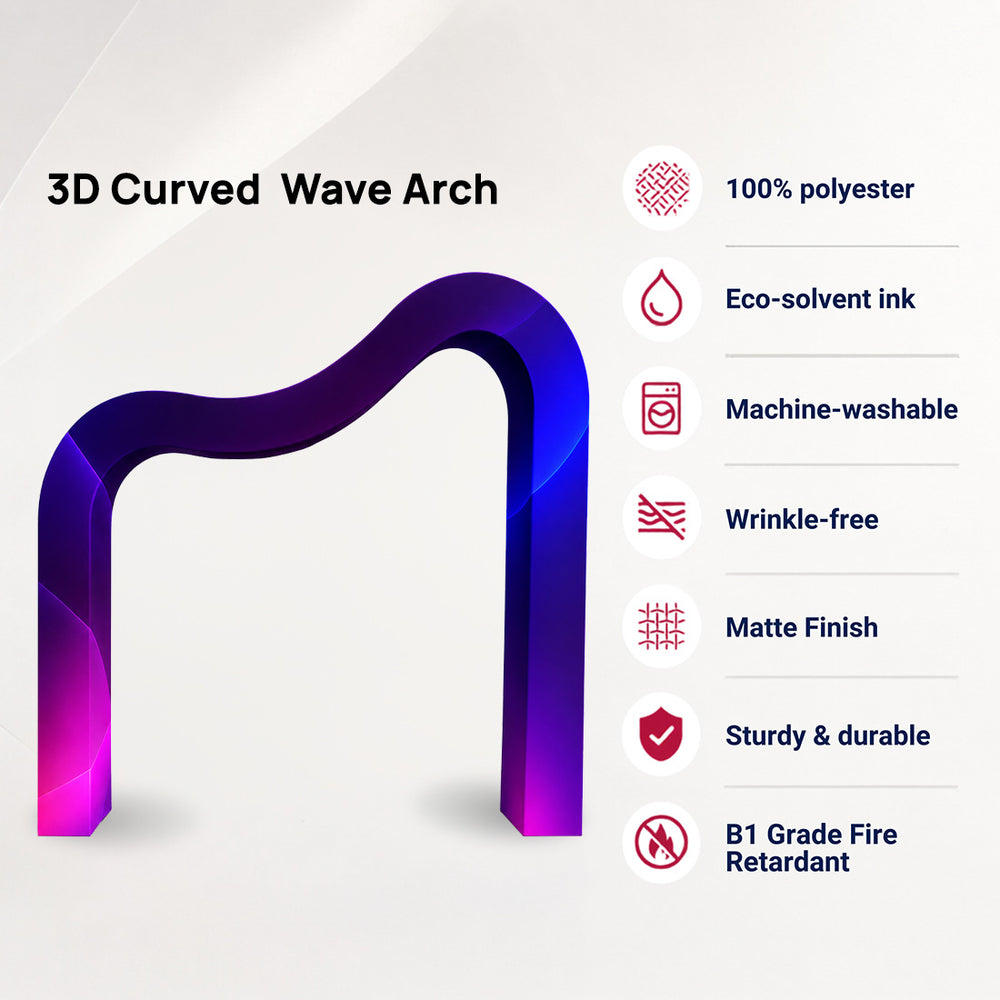 3D Fabric Curved Wave Arch Backdrop