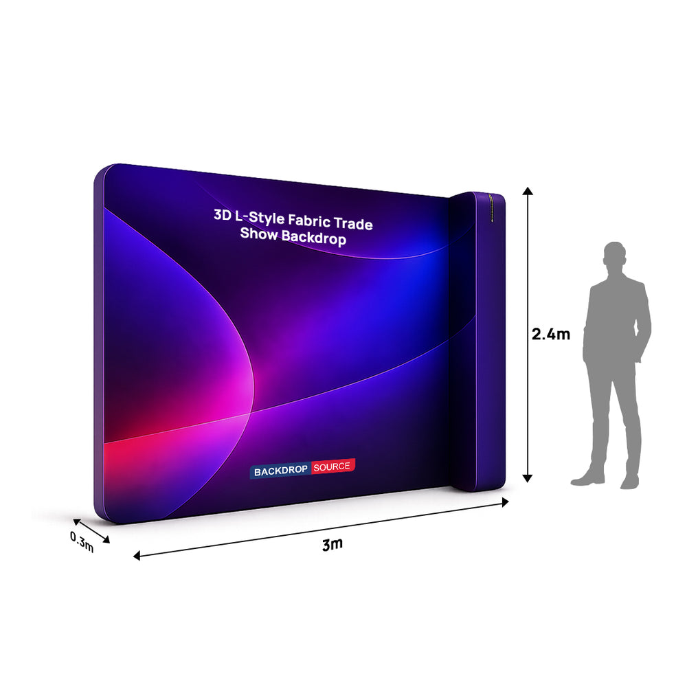 3D L-Style Fabric Trade Show Backdrop