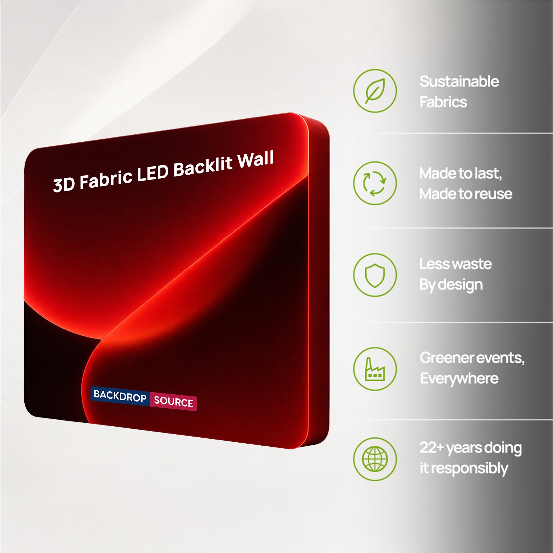 3D Tension Fabric Wall with LED Illumination