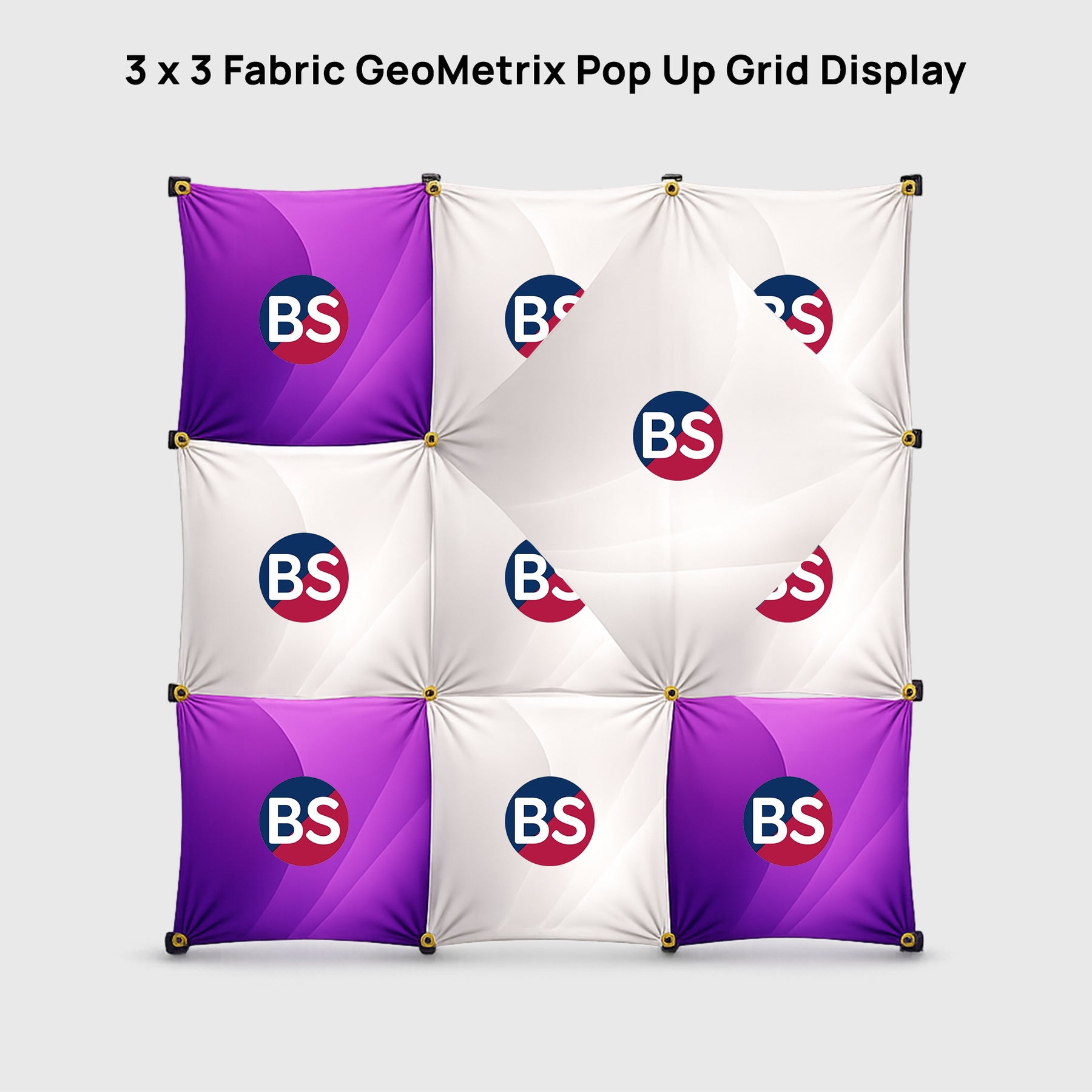 3 x 3 ファブリック ジオメトリックス ポップアップ グリッド ディスプレイ