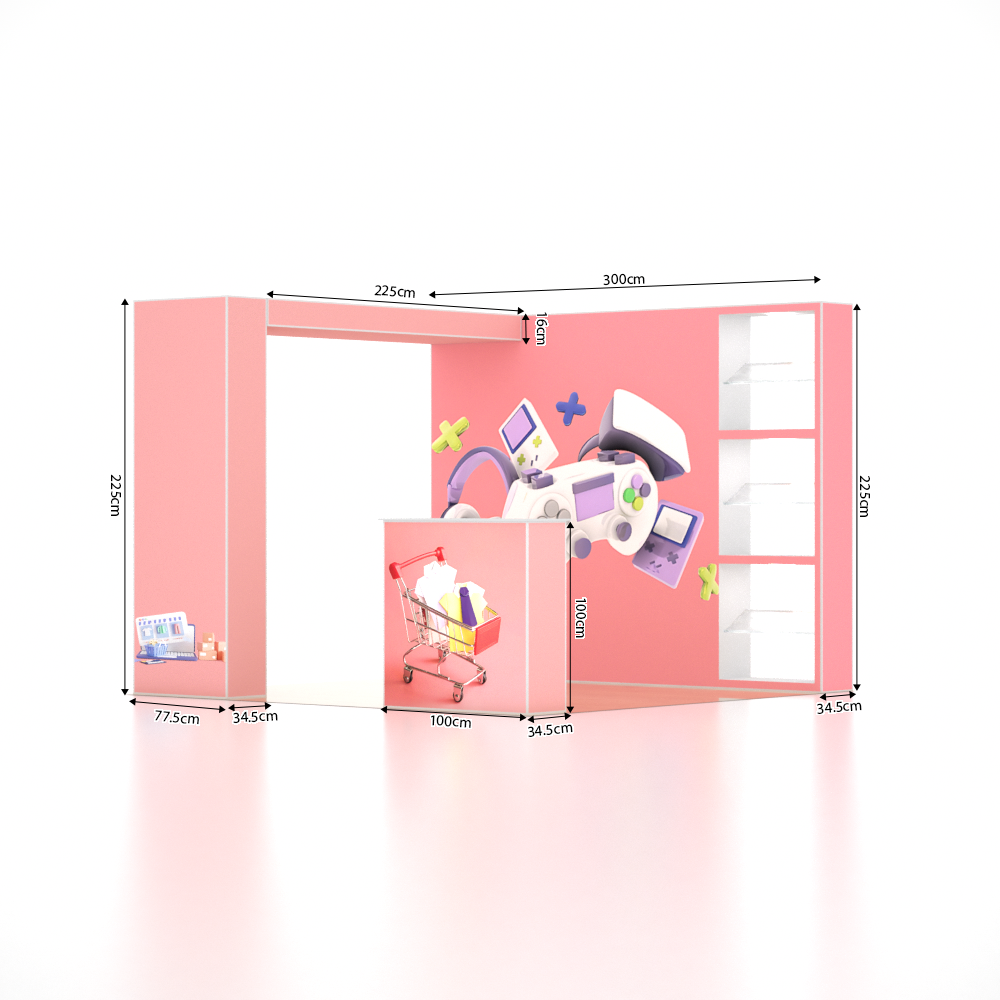 SEG Pro ポップアップブース – モデル4 (3m x 3m)