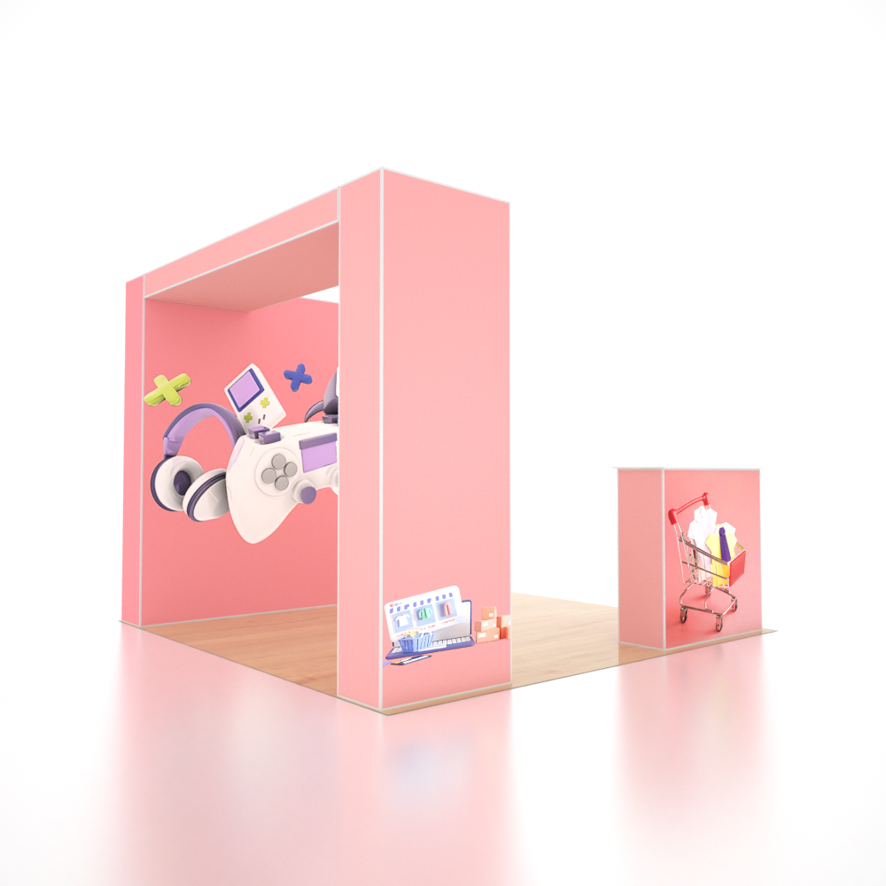 SEG Pro ポップアップブース – モデル4 (3m x 3m)