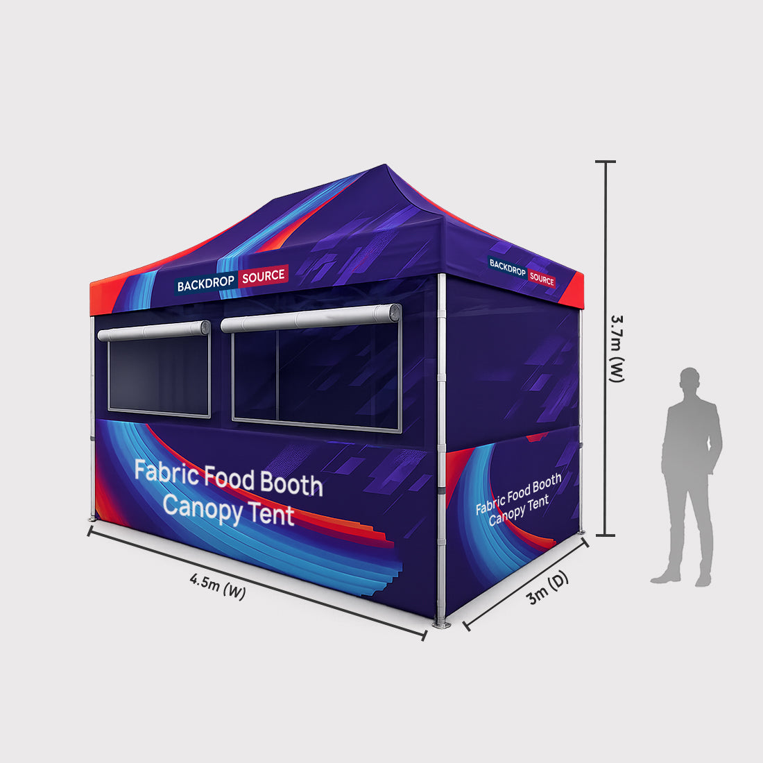 4.5m x 3m ファブリック製フードブースキャノピーテント