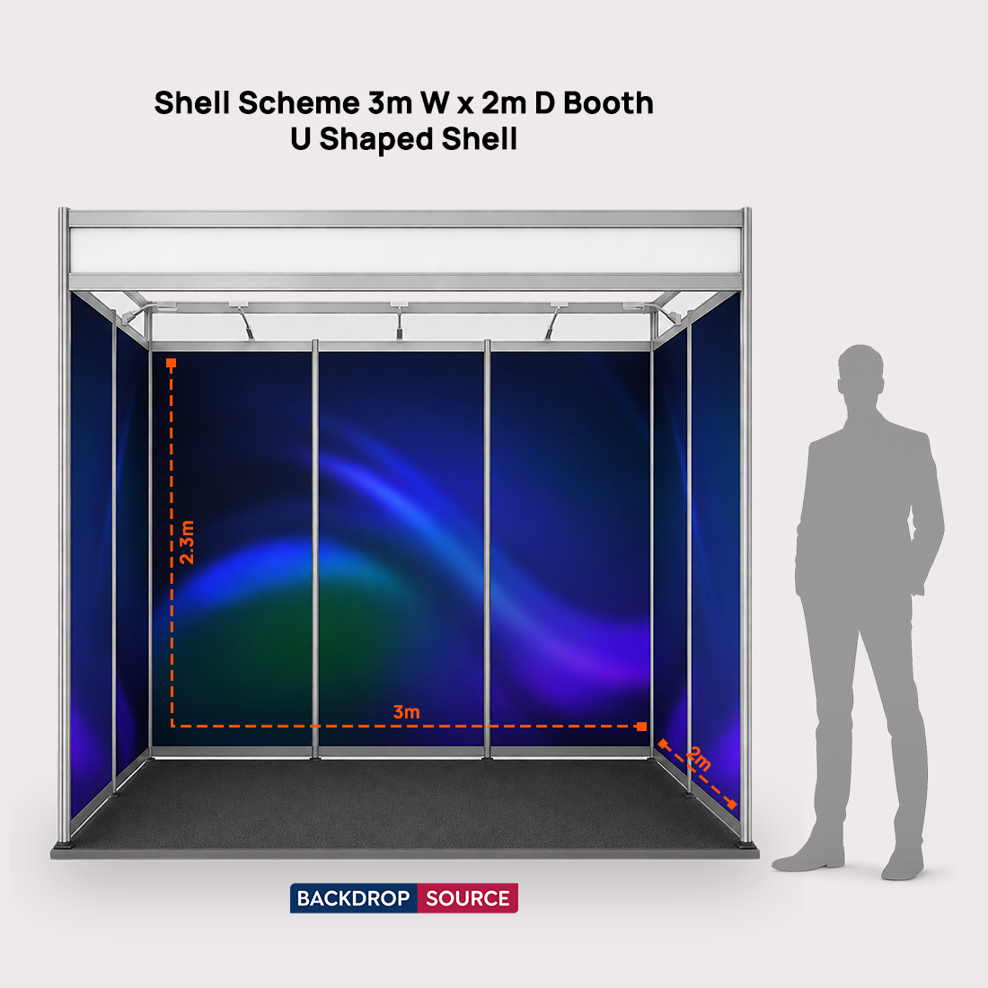 シェルスキーム展示グラフィック 3m幅 x 2m奥行ブース用