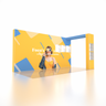 6x3m SEG Popup Booth with L-Arch Wall & 5-Shelf LED Showcase