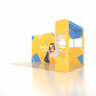 6x3m SEG Popup Booth with L-Arch Wall & 5-Shelf LED Showcase