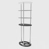Oval Fabric Display Counter with Acrylic Triple Shelves