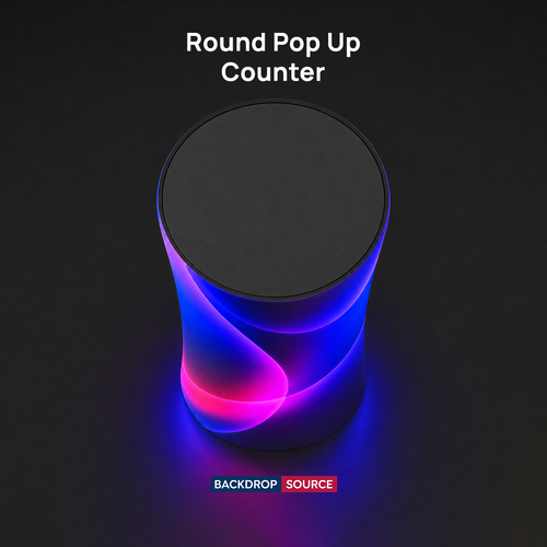 バックライトファブリックラウンドポップアップカウンター