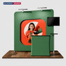 3x3m Inclined Wall Booth Kit with Counter & TV Mount