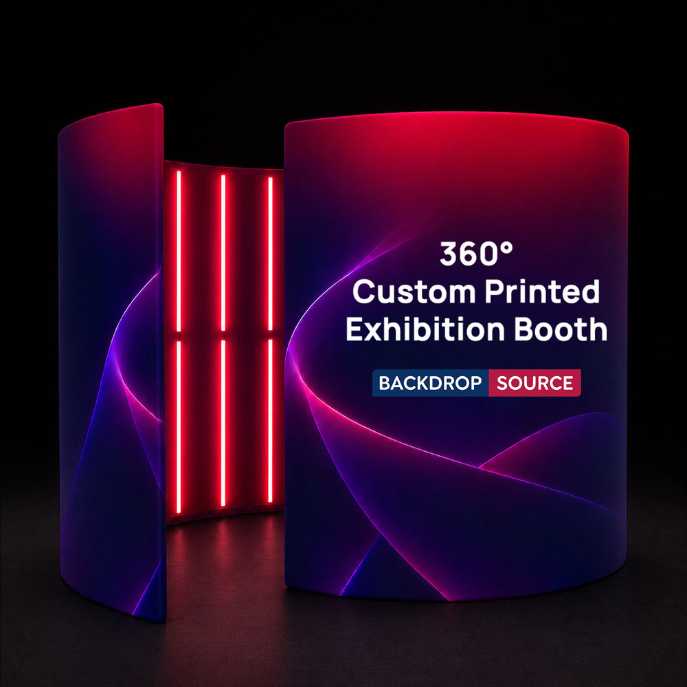 360° Custom Printed Exhibition Booth with LED lights