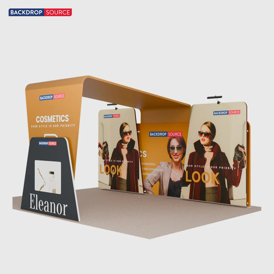 6x3m Booth Kit with 6m Backwall, Overlap Stands & Arch