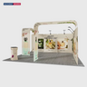 6x6m Magnetic Booth Kit with 2 TV Displays & Counter