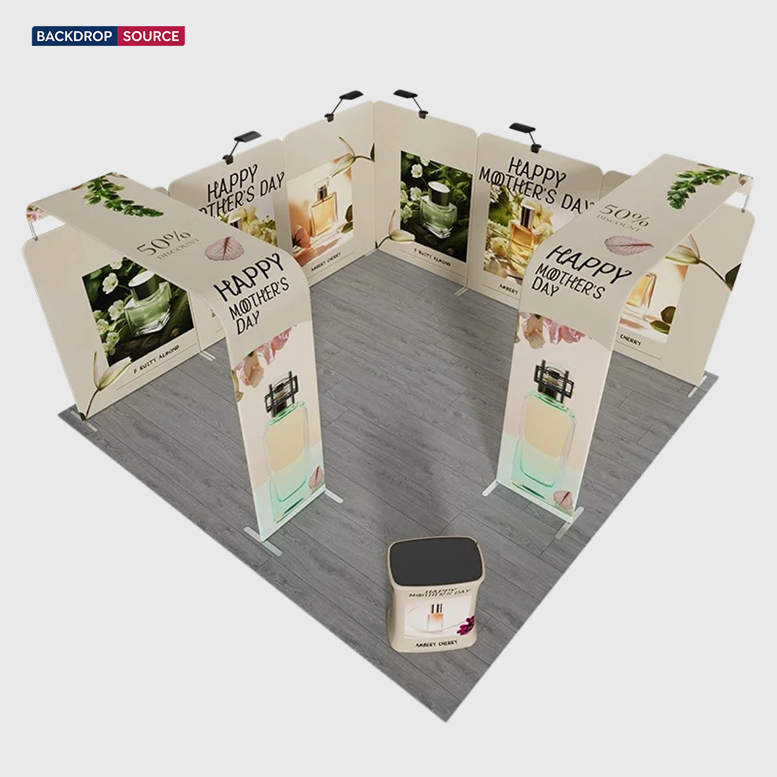 6x6m Magnetic Booth Kit with 2 TV Displays & Counter