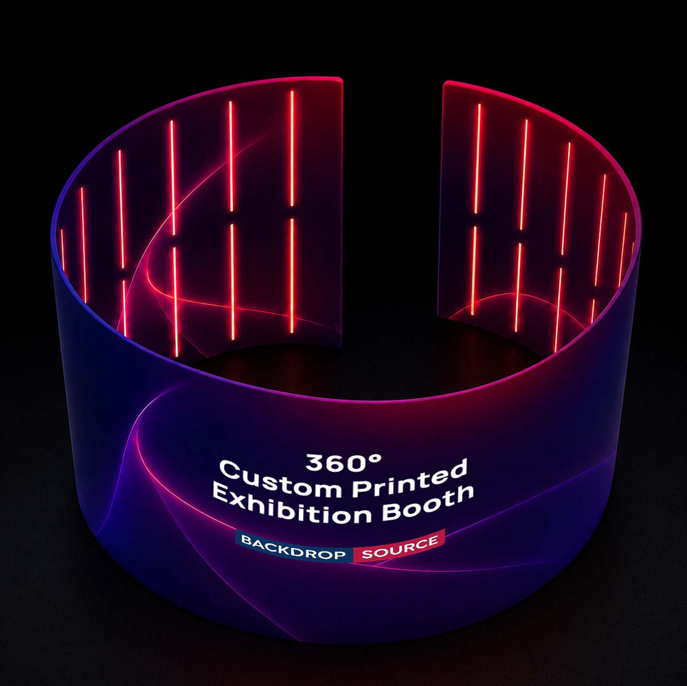 360° Custom Printed Exhibition Booth with LED lights