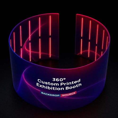 LEDライト付き360°カスタムプリント展示ブース