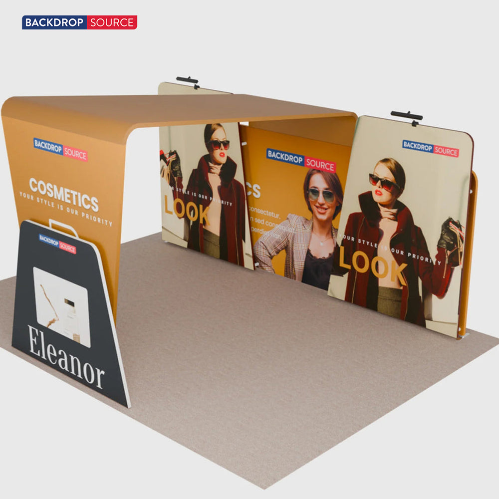 6x3m Booth Kit with 6m Backwall, Overlap Stands & Arch