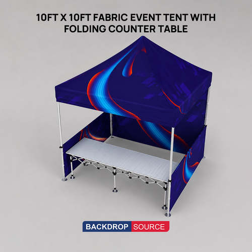 3m x 3m ファブリックイベントテント（折りたたみ式カウンターテーブル付き）