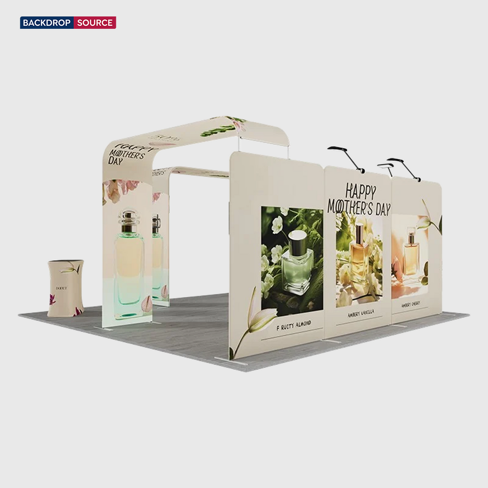 6x6m Magnetic Booth Kit with 2 TV Displays & Counter