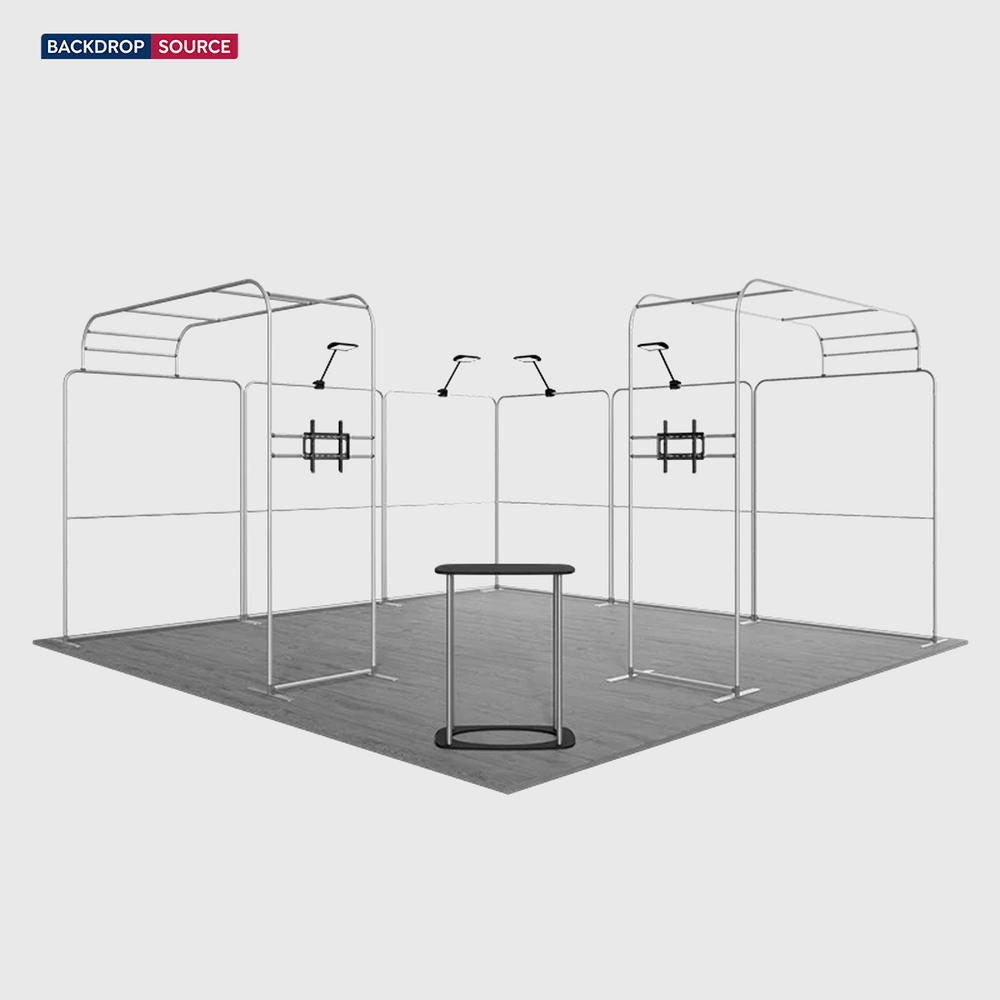 6x6m Magnetic Booth Kit with 2 TV Displays & Counter