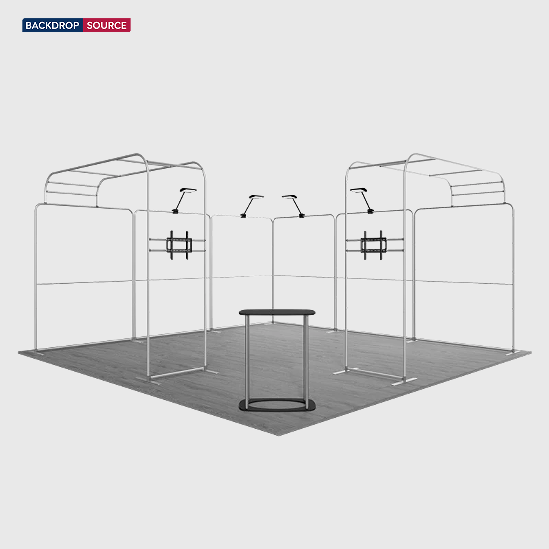 6x6m Magnetic Booth Kit with 2 TV Displays & Counter