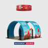 3x6m Round Arch Booth Kit with 2 TV Mounts & Hanging Sign