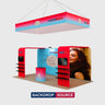 3x6m Booth Kit with 2 L-Shape TV Towers & Hanging Banner