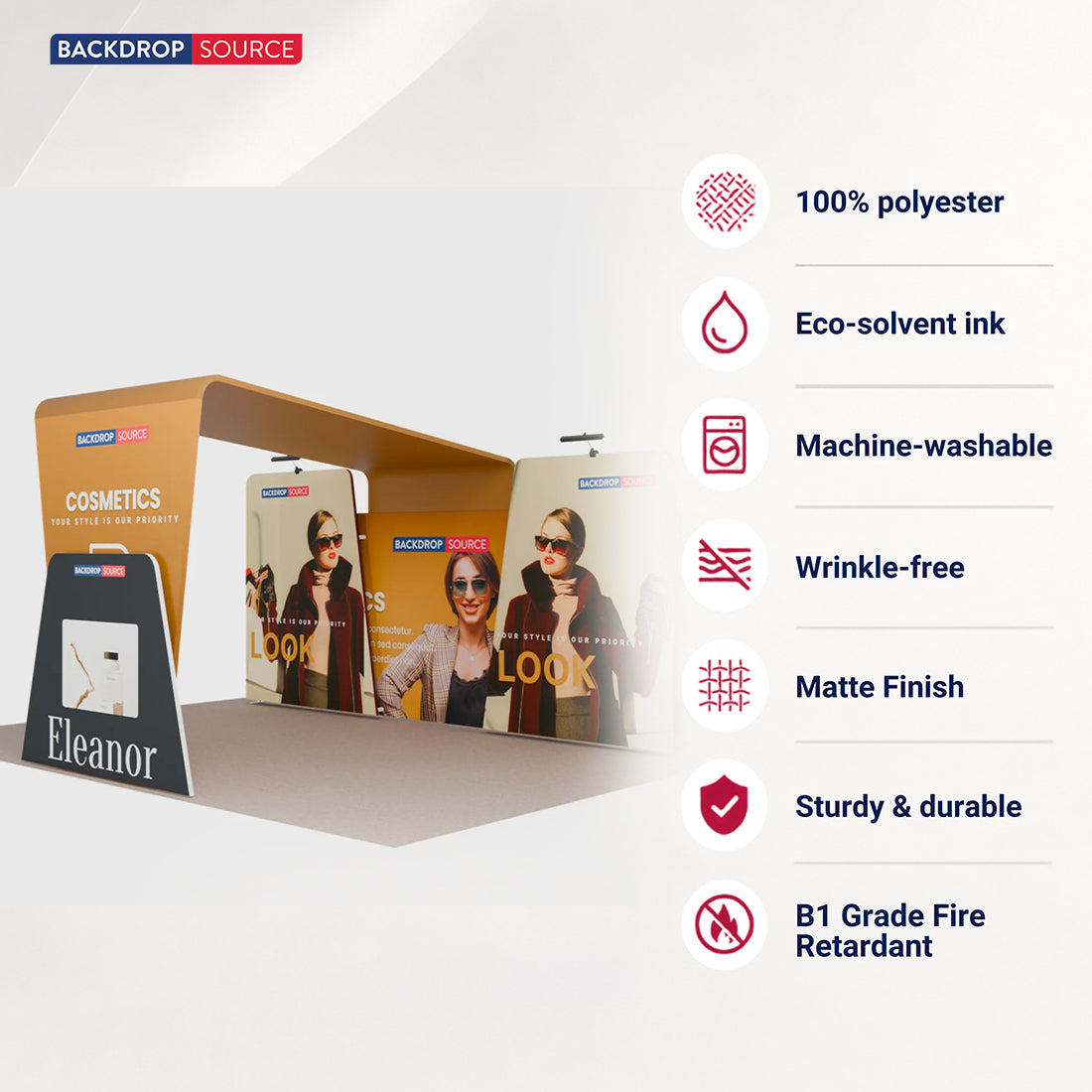 6x3m Booth Kit with 6m Backwall, Overlap Stands & Arch