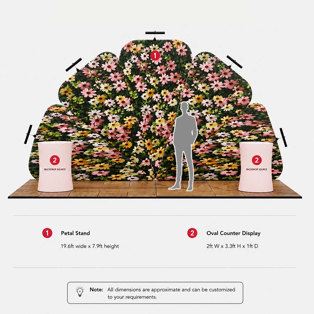 ポータブル展示ディスプレイ 3m x 6m - モデル2