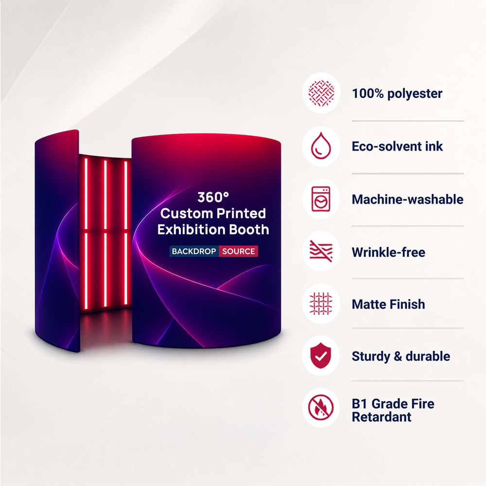 360° Custom Printed Exhibition Booth with LED lights