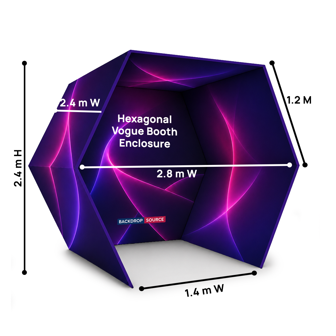 Hexagonal Vogue Booth Enclosure