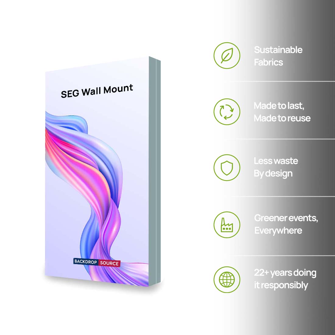 Wall-Mounted SEG Fabric display - 80mm Depth