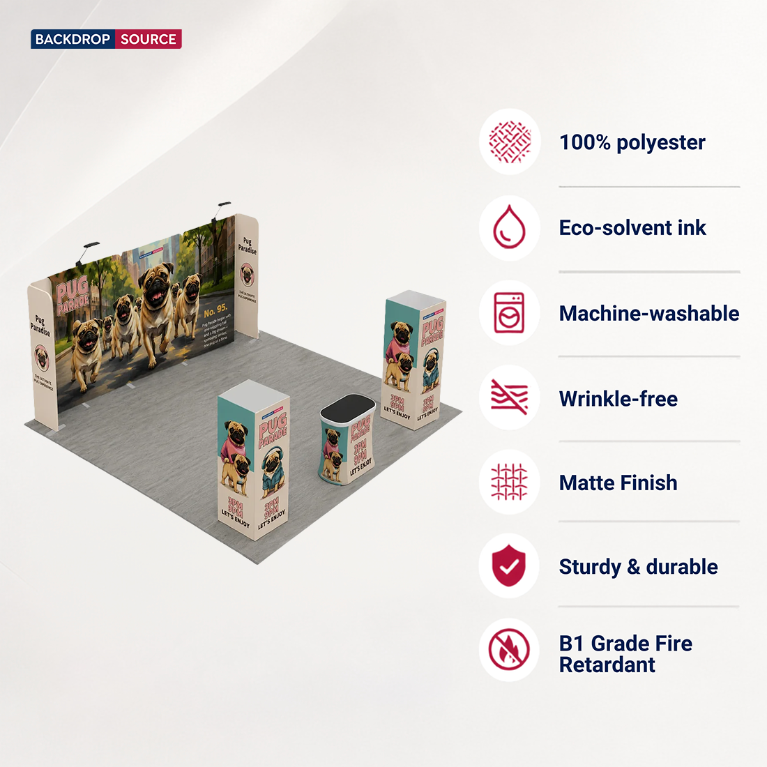 6x6m Magnetic Booth Kit with 2 Cubic Towers & Counter