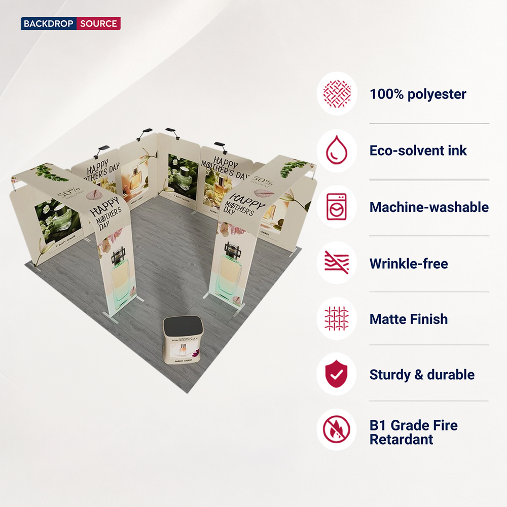 6x6m Magnetic Booth Kit with 2 TV Displays & Counter