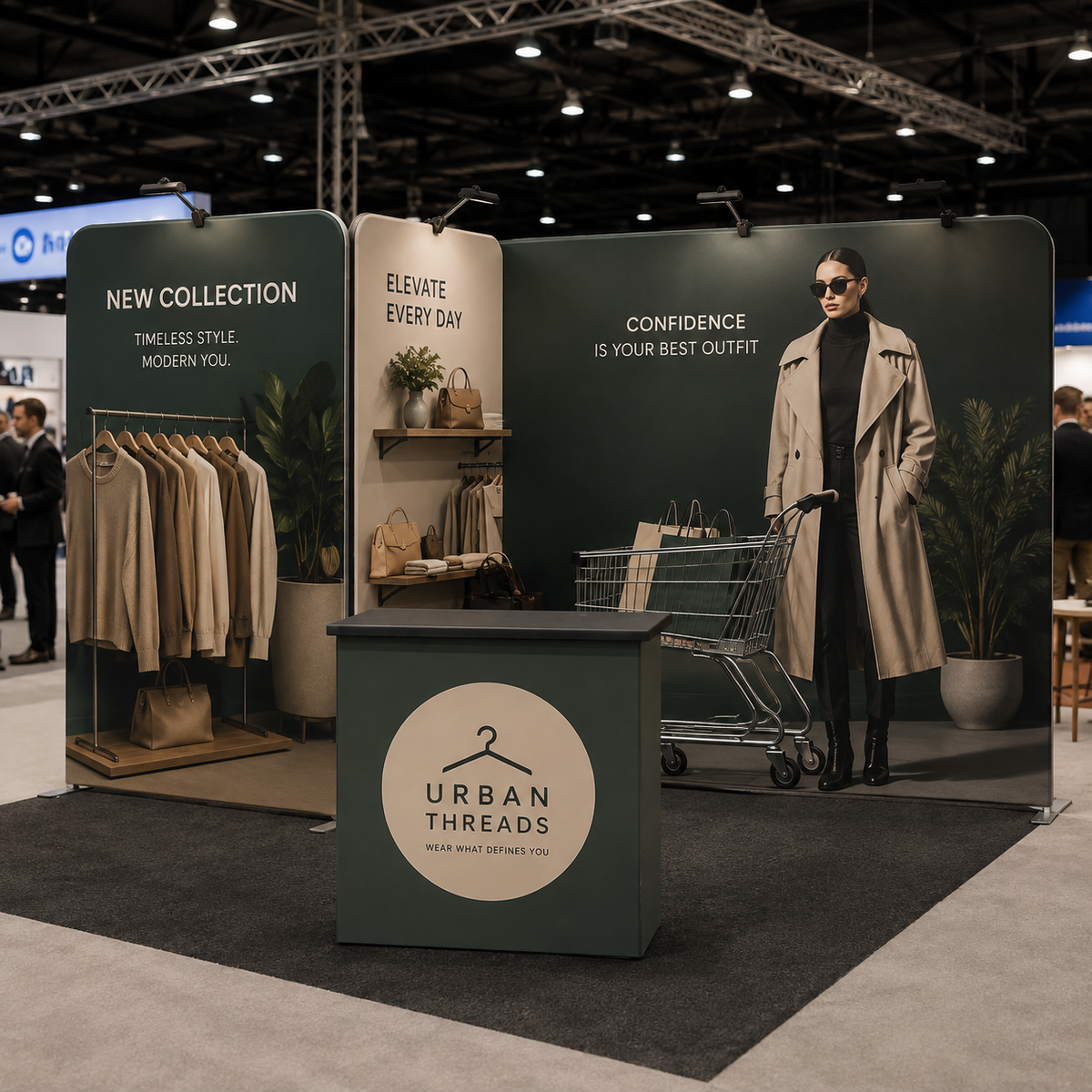 3x6m Enclosed Booth Kit with 6m Backwall & Pop-Up Counter
