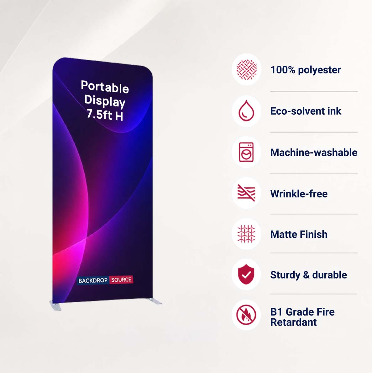 Portable  2.3m H High Fabric Exhibit Display