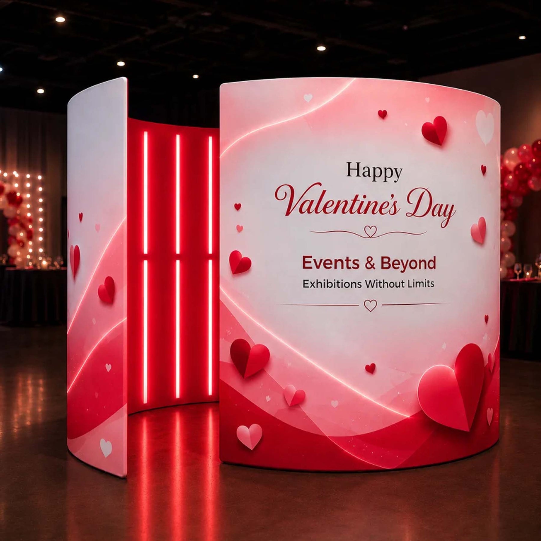 360° Custom Printed Exhibition Booth with LED lights