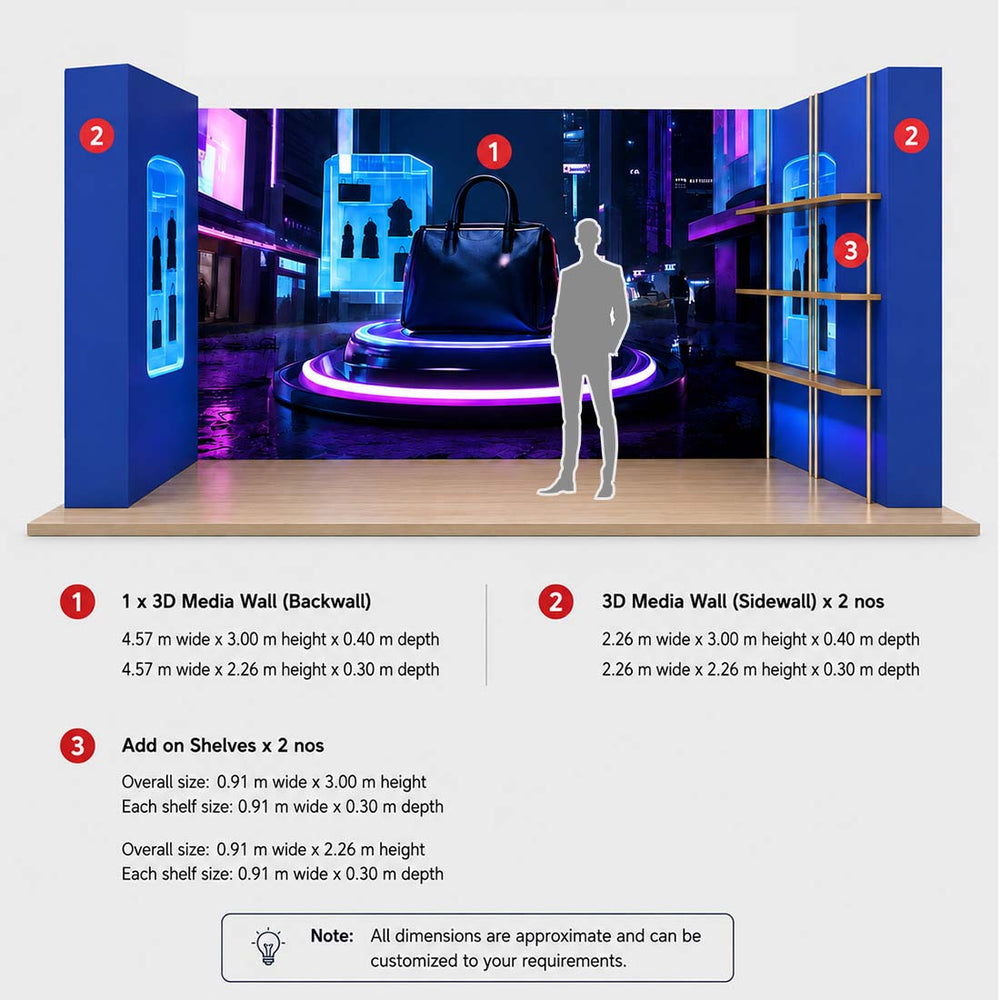 ポータブル展示ディスプレイ 3m x 6m - モデル20