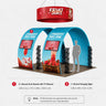 3x6m Round Arch Booth Kit with 2 TV Mounts & Hanging Sign