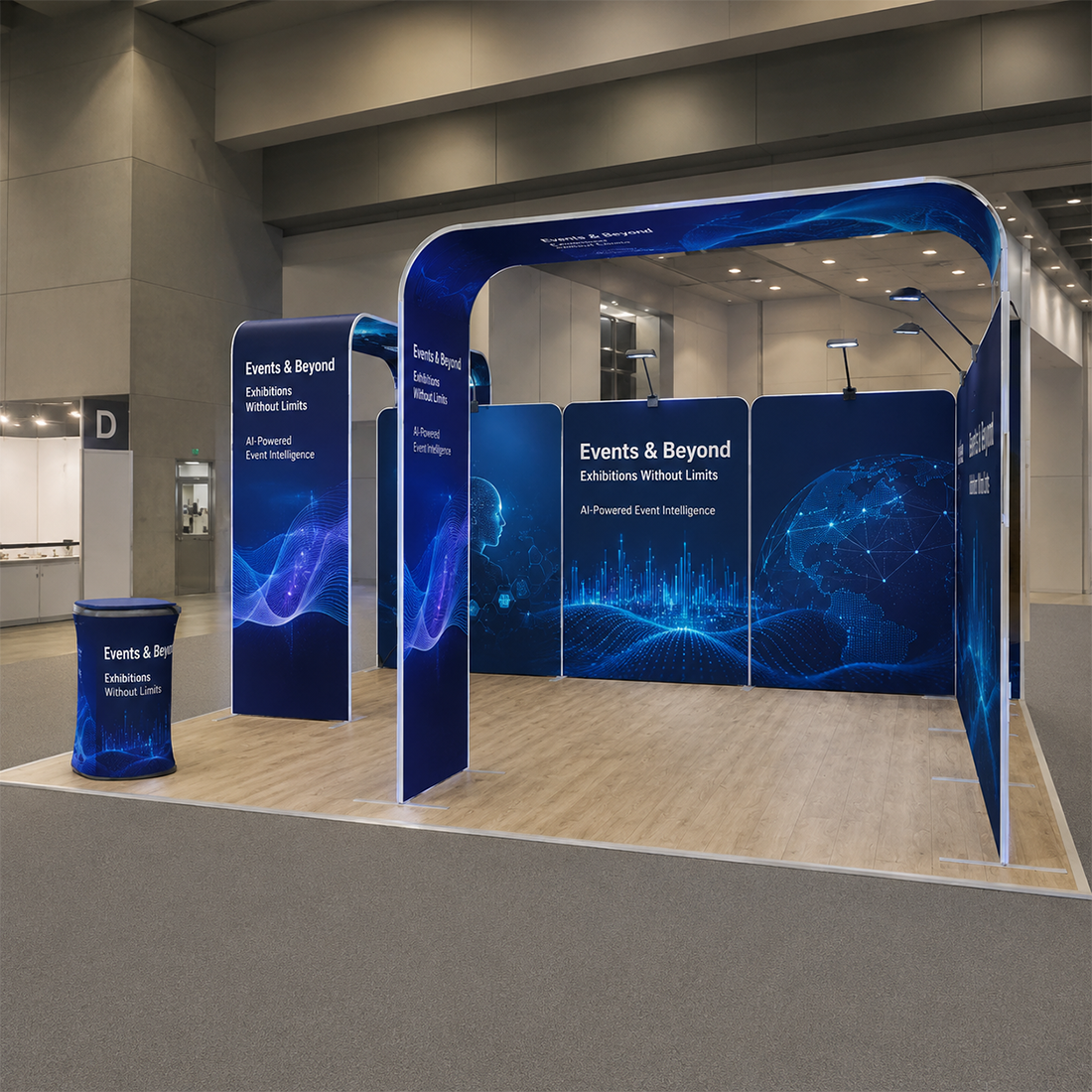 6x6m Magnetic Booth Kit with 2 TV Displays & Counter
