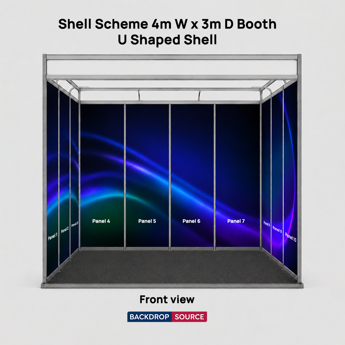 間口4m、奥行き3mのシェルスキーム展示会グラフィック