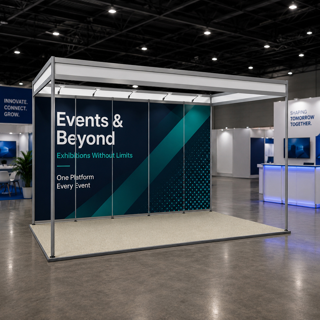 Shell scheme Exhibition Graphics for 5m Wide x 3m Depth Booth