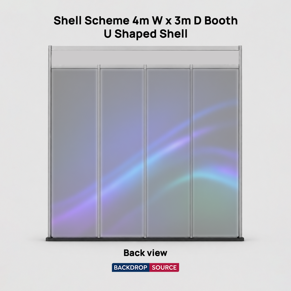間口4m、奥行き3mのシェルスキーム展示会グラフィック